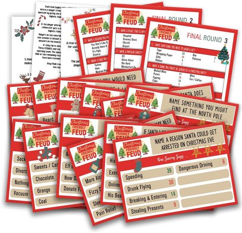 Christmas Friendly Feud Quiz, Baby Shower Game Night, Christmas Party Game, Family Activity, Feud Trivia Quiz, Holiday Games for Adults Coworkers Groups Christmas Party Supplies-001 in Kuwait