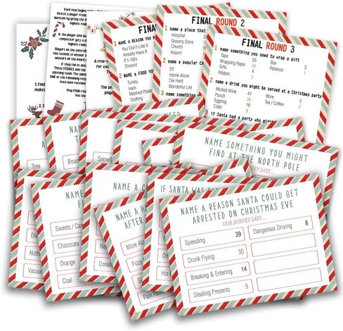 Christmas Friendly Feud Quiz, Baby Shower Game Night, Christmas Party Game, Family Activity, Feud Trivia Quiz, Holiday Games for Adults Coworkers Groups Christmas Party Supplies-001 in Kuwait
