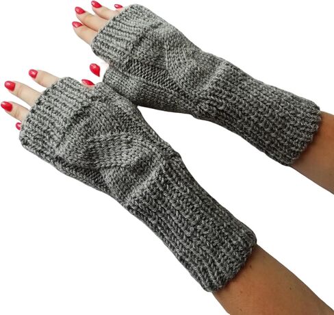 Mittens Soft Warm Fingerless Gloves Women Cozy Winter Cable Knit Hand Warmers Hand Knitted Cold Weather, Typing, Texting in Saudi Arabia