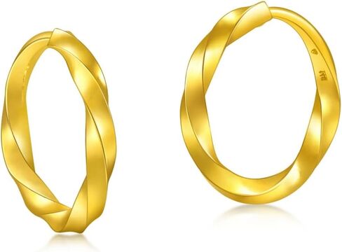 CHOW SANG SANG 999.9 24K Gold Essence Knot Hoop Earrings for Women 95562E in Saudi Arabia