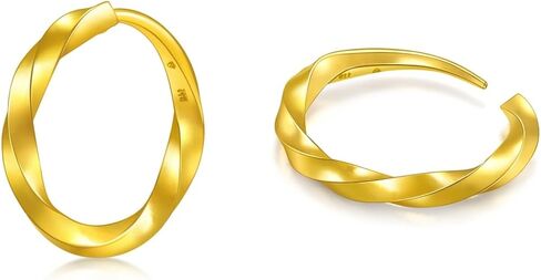 CHOW SANG SANG 999.9 24K Gold Essence Knot Hoop Earrings for Women 95562E in Saudi Arabia