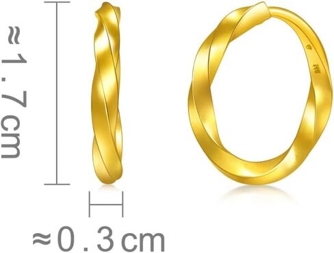 CHOW SANG SANG 999.9 24K Gold Essence Knot Hoop Earrings for Women 95562E in Saudi Arabia