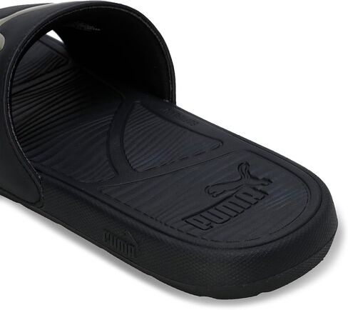 PUMA Men's Cool Cat 2.0 Slide Sandals, Black-Team Gold AH25, 7 in Saudi Arabia