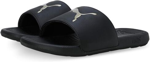 PUMA Men's Cool Cat 2.0 Slide Sandals, Black-Team Gold AH25, 7 in Saudi Arabia