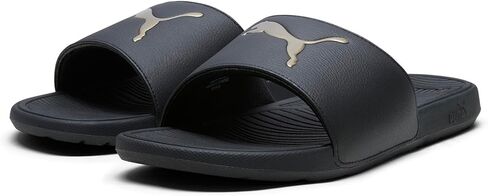 PUMA Men's Cool Cat 2.0 Slide Sandals, Black-Team Gold AH25, 7 in Saudi Arabia