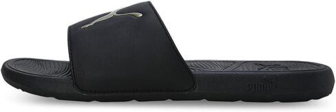 PUMA Men's Cool Cat 2.0 Slide Sandals, Black-Team Gold AH25, 7 in Saudi Arabia