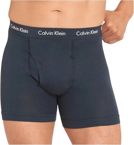 ملابس داخلية للرجال من Calvin Klein مصنوعة من القطن القابل للتمدد، 3 قطع، أزرق داكن/أخضر/بيج، سريع الجفاف in Saudi Arabia