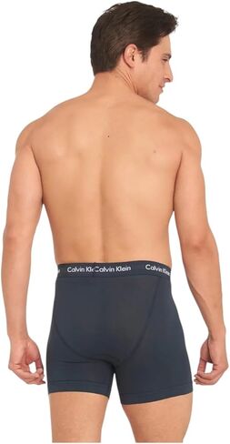 ملابس داخلية للرجال من Calvin Klein مصنوعة من القطن القابل للتمدد، 3 قطع، أزرق داكن/أخضر/بيج، سريع الجفاف in Saudi Arabia