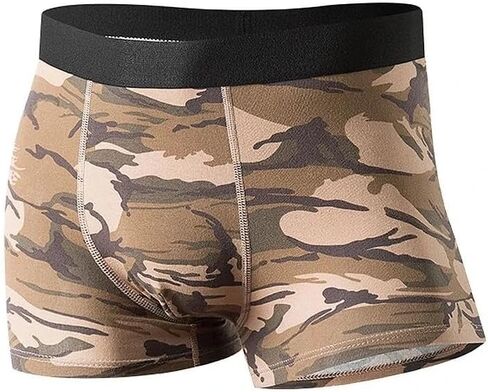 Men's Classic Boxer Briefs with Elastic Waistband, Casual Boxer Shorts,Simple Solid Color, Smooth Texture Fabric,Yellow,2XL in Saudi Arabia