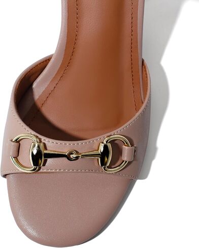 iadore Women Fashion High Block Heel Shoes Strappy with Buckle Fashion Studded Round Open Toe Summer Dress Sandals Size 5-12 US in Saudi Arabia