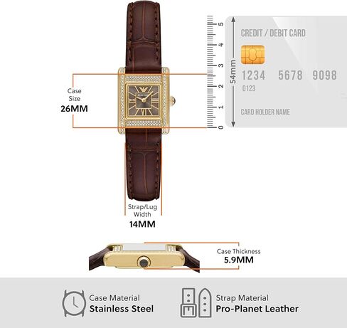 ساعة إمبوريو أرماني للسيدات بعقارب من الجلد البني (موديل: AR11705) in Saudi Arabia