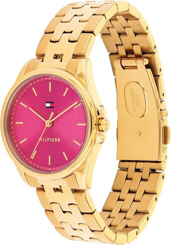 Tommy Hilfiger Women's Quartz Watch – Mini 30mm Stainless Steel Case, Integrated Link Bracelet, Versatile Style - Gift for Her in Saudi Arabia