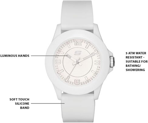 Skechers Women's Rosencrans Midsize Quartz Three-Hand Watch, Color: White (Model: SR6023) in Saudi Arabia