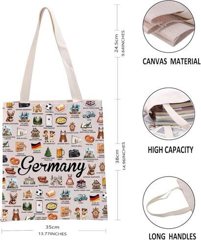 G2TUP Germany Lover Gift Germany Travel Tote Bag German Culture Handbag Germany Tourism Gift German Lover Gift in Saudi Arabia