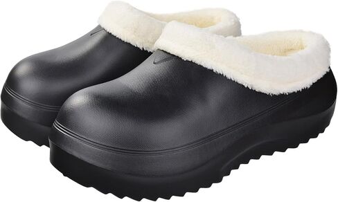 Harssidanzar Womens Clog Fuzzy Lined EVA Garden Shoes - Warm Winter Slip-Ons with Chunky Sole HL243US in Saudi Arabia