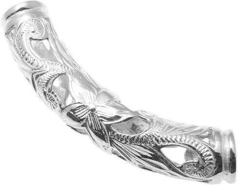 Arthur's Jewelry 925 sterling silver Hawaiian plumeria scroll barrel 37mm pendant in Saudi Arabia