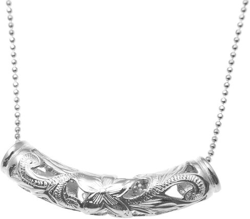 Arthur's Jewelry 925 sterling silver Hawaiian plumeria scroll barrel 37mm pendant in Saudi Arabia