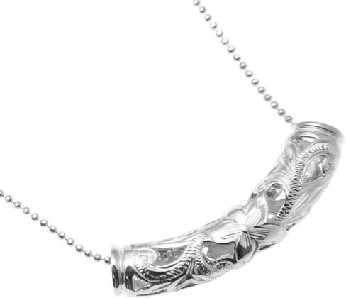 Arthur's Jewelry 925 sterling silver Hawaiian plumeria scroll barrel 37mm pendant in Saudi Arabia
