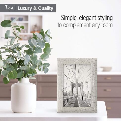TIZO 8x10 Crocodile Silver Deco Picture Frame, Boutique Quality Photo Frame, TIZO Collection (925 Sterling Silver) in Saudi Arabia