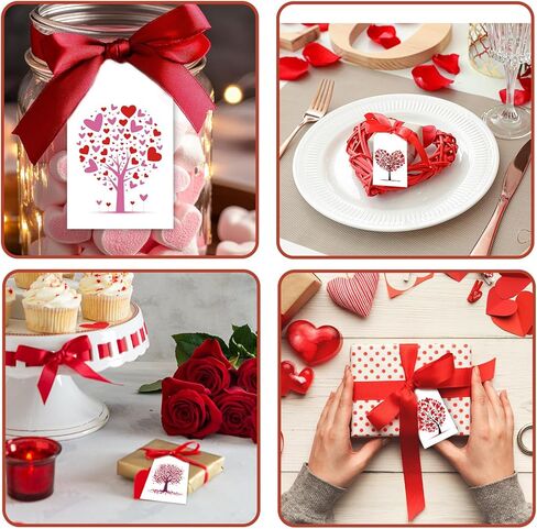 Whaline 120Pcs Christmas Tree Gift Tags with Rope Vintage Green Beige Paper Tags Xmas Winter Hanging Labels for Gift Wrapping DIY Crafts, 4 Designs in Saudi Arabia