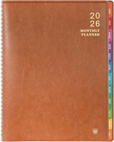 2025 Monthly Planner - Jan 2025 - Dec 2025, 12 Months Calendar/Planner with Faux Leather, 8.86" x 11.4", 15 Notes Pages, Strong Twin - Wire Binding, Pocket, Monthly Tabs, Perfect Organizer- Green in Kuwait