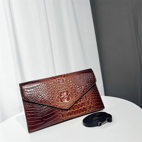 IAMUHI Women Vegan Leather Crocodile Evening Clutch Handbag Envelope Alligator Crossbody Bag Shoulder Purse Wallet in Saudi Arabia