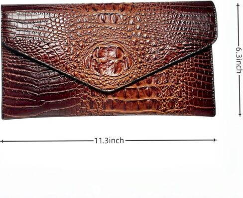 IAMUHI Women Vegan Leather Crocodile Evening Clutch Handbag Envelope Alligator Crossbody Bag Shoulder Purse Wallet in Saudi Arabia