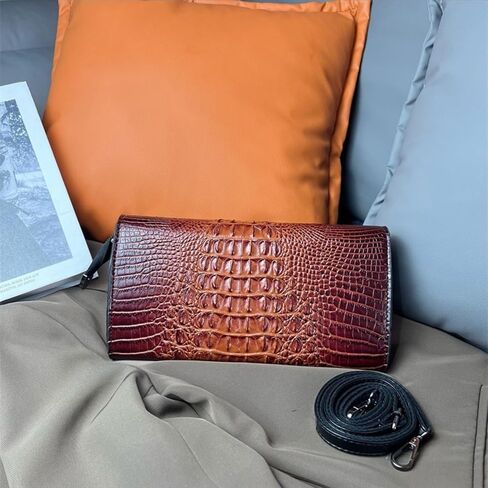IAMUHI Women Vegan Leather Crocodile Evening Clutch Handbag Envelope Alligator Crossbody Bag Shoulder Purse Wallet in Saudi Arabia