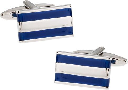 أزرار أكمام من Cuff-Daddy متعددة الاستخدامات مكونة من شريطين باللونين الأزرق والفضي مع صندوق عرض in Saudi Arabia