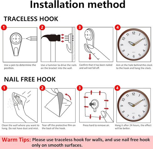 ساعة حائط، ساعات حائط 12 بوصة تعمل بالبطارية، ساعة تناظرية صامتة غير موقوتة بأرقام كبيرة، ساعات يد خشبية حديثة كريمية لغرفة المعيشة وغرفة النوم والمطبخ والفندق والمزرعة، بني in Kuwait