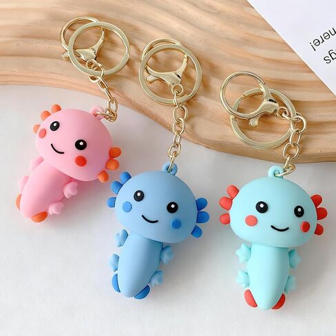 6 قطعة سلسلة مفاتيح Axolotl لطيف Kawaii PVC سلاسل المفاتيح للنساء، سلسلة مفاتيح Axolotl لحقائب الظهر in Saudi Arabia