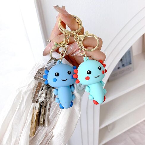 6 قطعة سلسلة مفاتيح Axolotl لطيف Kawaii PVC سلاسل المفاتيح للنساء، سلسلة مفاتيح Axolotl لحقائب الظهر in Saudi Arabia