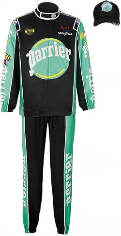 Adult Mens Ricky Bobby Costume Racing Full Set Jumpsuit Cap Talladega Nights Costume Halloween Party Full Suit Set in Saudi Arabia