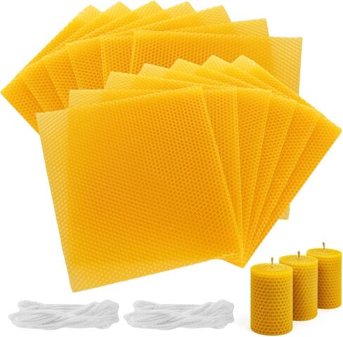 GBACHOOSE 24PCS Beeswax Candle Making Kit 8x8 Inch Beeswax Sheets for Candle Making, 12 Colorful Beeswax Sheets Create Your Own Unique Candles in Saudi Arabia