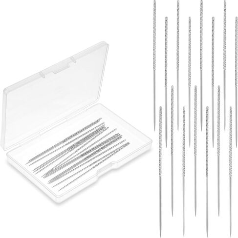 15Pcs Snag Nab It Tool 2.36 x 0.03 Inch Snag Repair Needle Tool with Case, Leather Stitching Needles for Woven Knitted Cloth Garments Drapes in Kuwait