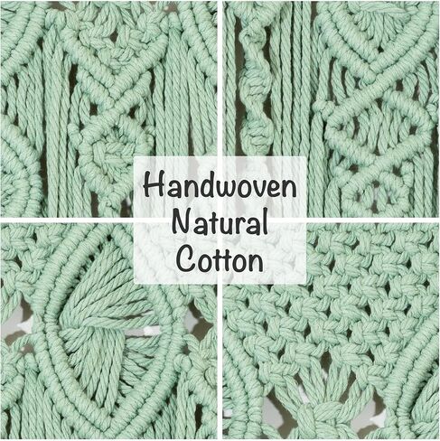 Thick Macrame Wall Art Tapestry - Handmade Boho Door Curtain - Light Sage Green Bohemian Room Divider - Doorway Beads Hanging Decor for Bedroom Living Room 40" x 80" in Saudi Arabia