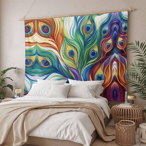 Tapestry Wall Hanging Abstract Peacock Art Colorful Room Decor Tapestries for Bedroom Living Room College Dorm Aesthetic Large 59x79 Inch in Saudi Arabia