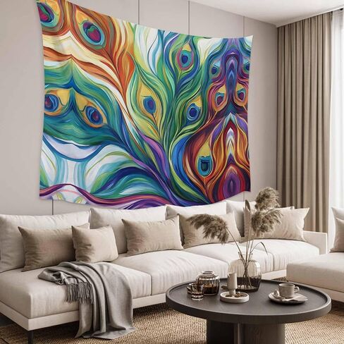 Tapestry Wall Hanging Abstract Peacock Art Colorful Room Decor Tapestries for Bedroom Living Room College Dorm Aesthetic Large 59x79 Inch in Saudi Arabia