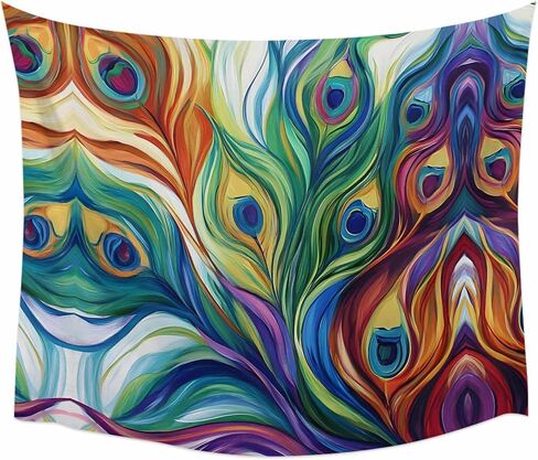 Tapestry Wall Hanging Abstract Peacock Art Colorful Room Decor Tapestries for Bedroom Living Room College Dorm Aesthetic Large 59x79 Inch in Saudi Arabia