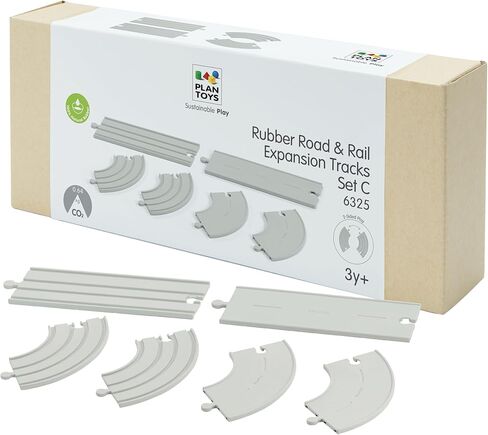 PlanToys Rubber Road & Rail Extension Tracks - Set C (6325) in Kuwait