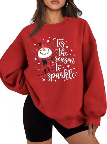 المتضخم عيد الميلاد البلوز المرأة تيس الموسم عيد الميلاد قميص شجرة عيد الميلاد طويلة الأكمام الصوف البلوز القمم in Kuwait