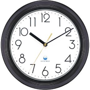 Caysie 11 Inch Sealed Indoor Outdoor Waterproof Wall Clock, Durable Silent Non-Ticking Battery Operated Quality Quartz Round Clock, Wall Decorative for Patio, Pool, Bathroom (White) in Saudi Arabia