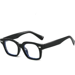 نظارات JOVAKIT الكلاسيكية السميكة المربعة الزرقاء لحجب الضوء للنساء والرجال، نظارة بإطار مستطيل عصري عتيق in Kuwait