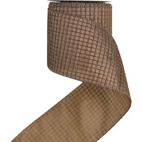 HUIHUANG White Christmas Ribbon 4 inch White Glitter Wired Ribbon Diamond Mesh Wire Ribbon for X-mas Tree Decorations, Wreaths, Garland, Large Bows Making, Home Decor -10 Yards in Kuwait