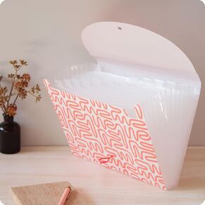 U Brands U-Eco 13 Pocket Poly Expandable File, 8.5" x 11", Brights, Protective Flap with Button/Elastic Closure, Letter Size (6594U01-12) in Kuwait