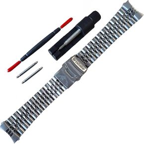 CSJU001 Classic Jubilee Stainless Steel Watch Band for Casio Duro MDV106 / MDV107 – 2.5mm Fat Spring Bar, D-Clasp Double Lock, Curved End Link Fit22mm Watch Strap Replacement Bracelet Bands in Saudi Arabia