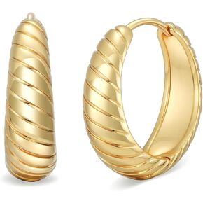 أقراط مطلية بالذهب للنساء 14 قيراط أقراط ذهبية للنساء تصميم هيبوالرجينيك خفيفة الوزن على شكل دمعة أقراط ذهبية للنساء 13/18/22 مم in Kuwait