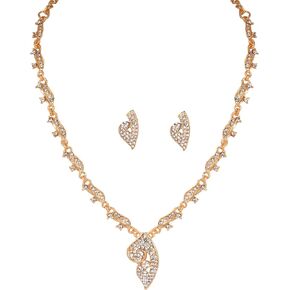 Touchstone Indian Bollywood Style Rhinestone Designer Jewelry Light Necklace Set in Gold Or White and Red Tone for Women. in Kuwait