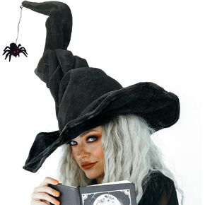 Halloween Witch Hat with Black Spider Witch Costume Accessories for Women Halloween Party Masquerade Cosplay Costumes in Saudi Arabia