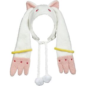 Micotaku Plush Hat Puella Magi Madoka Magica Kyubey Adorable Cosplay Accessory Pink and White in Saudi Arabia
